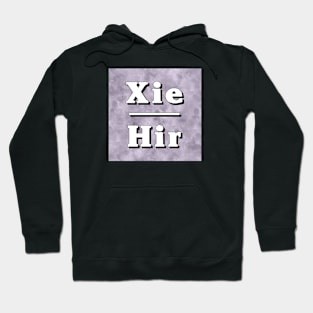 Xie-Hir Pronouns: Neutral Gray Hoodie